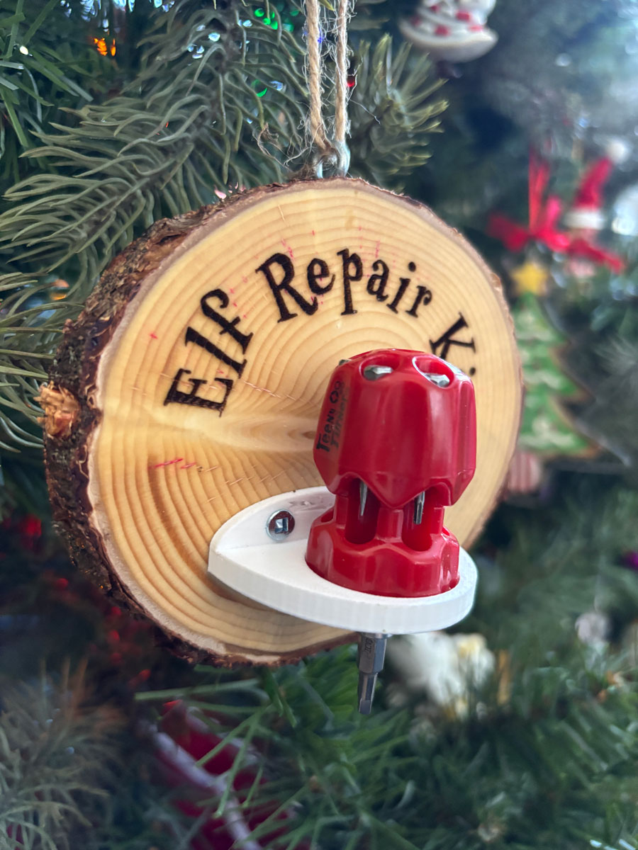 Elf Repair Kit ornament left